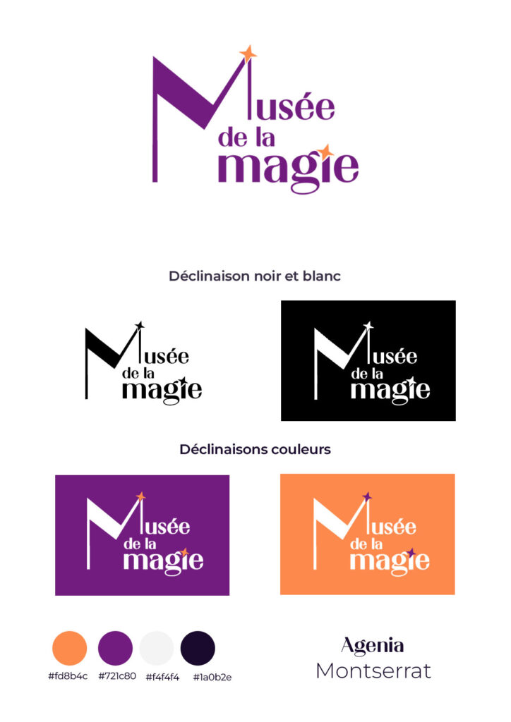 Musée de la magie brandboard identité visuelle réalisée pour le musée de la magie, projet fictif
