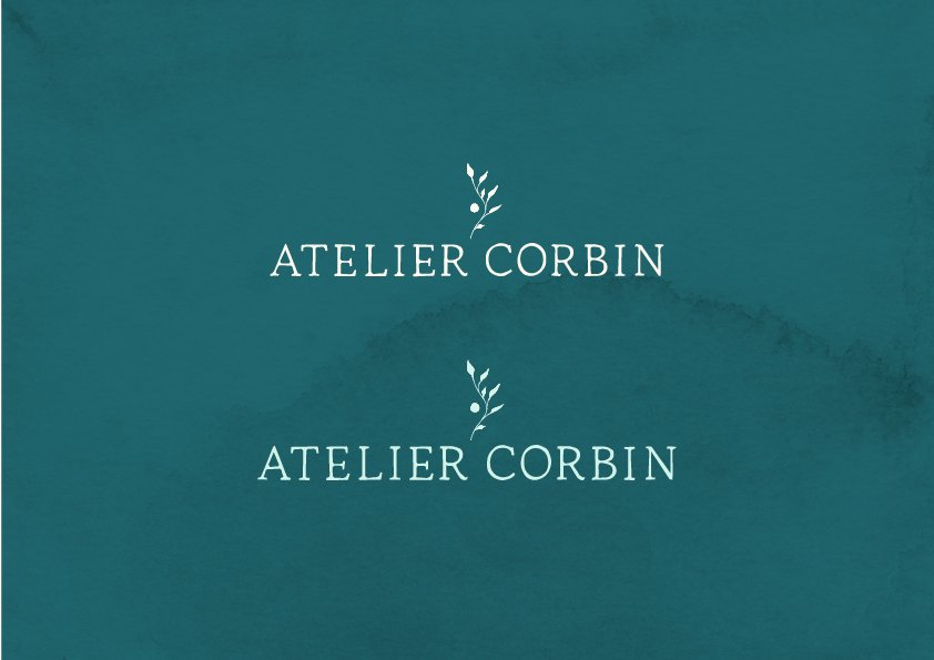 Logo principal Identité visuelle semi personnalisée Atelier Corbin fond foncé