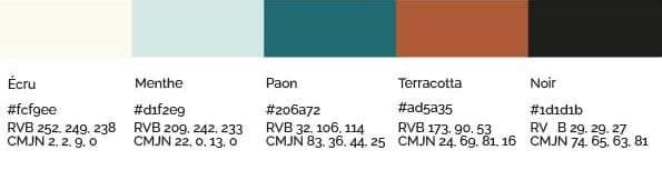 Palette de couleur complète pour une identité visuelle
